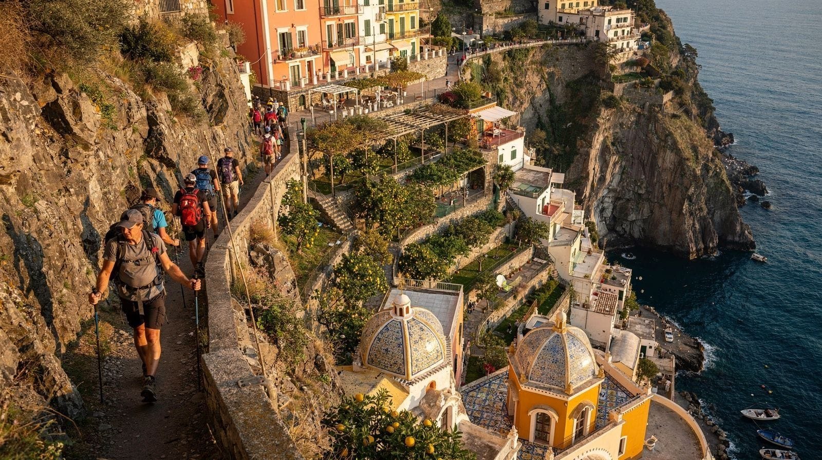 La ruta a pie del Sentiero degli Dei